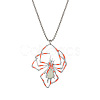 Alloy Enamel Luminous Halloween Spider Pendant Box Chain Necklaces for Women Men PW-WGC2D8E-04-1