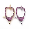 Brass Micro Pave Cubic Zirconia Lobster Claw Clasps ZIRC-F110-02C-1