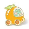 Cartoon Orange & Frog Enamel Pin JEWB-P008-D04-1