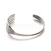 Unique 304 Stainless Steel Fork Cuff Bangles BJEW-L547-06P-1