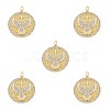 5Pcs Brass Micro Pave Clear Cubic Zirconia Pendants ZIRC-SZ0004-46-1