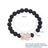 Natural Lava Rock Round Beads Stretch Bracelets BJEW-JB05118-01-5