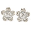 Rack Plating Brass Micro Pave Cubic Zirconia Stud Earring Findings KK-T072-02P-1