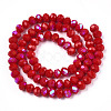 Electroplate Opaque Solid Color Glass Beads Strands EGLA-A034-P1mm-L21-3