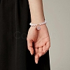 Natural Rose Quartz & Quartz Crystal Beaded Stretch Bracelet BJEW-TA00246-6
