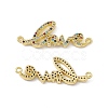 Brass Micro Pave Cubic Zirconia Connector Charms KK-E068-VC082-1