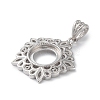 Rhodium Plated Rack Plating 925 Sterling Silver Pendants Cabochon Settings STER-NH0001-45P-2