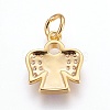 Brass Cubic Zirconia Pendants ZIRC-G144-03G-01-2