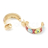 Semicircular Brass Enamel Half Hoop Earrings EJEW-L234-038G-2