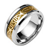 201 Stainless Steel Wide Band Finger Rings RJEW-T005-9-25B-1