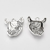 Tibetan Style Alloy Pendants X-TIBEP-T009-10AS-RS-2