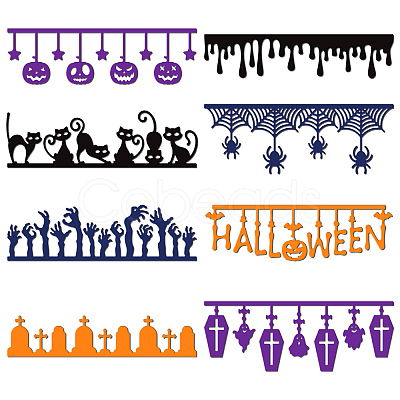 Halloween Theme Carbon Steel Cutting Dies Stencils DIY-WH0309-1177-1