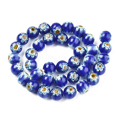 Handmade Millefiori Glass Beads Strands LK-SZ0001-01F-1