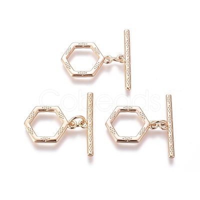 Brass Toggle Clasps KK-G381-08G-1