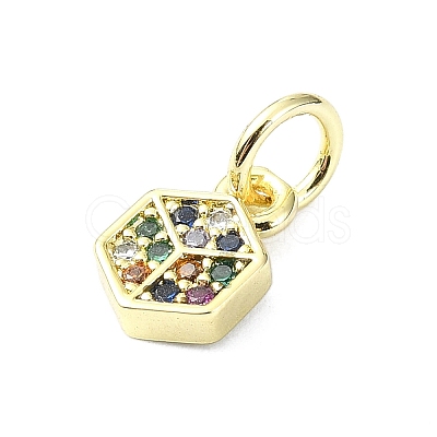 Brass Micro Pave Cubic Zirconia Pendants KK-H475-29B-02G-1