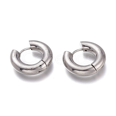 Tarnish Resistant 201 Stainless Steel Huggie Hoop Earrings EJEW-O095-05-14-1