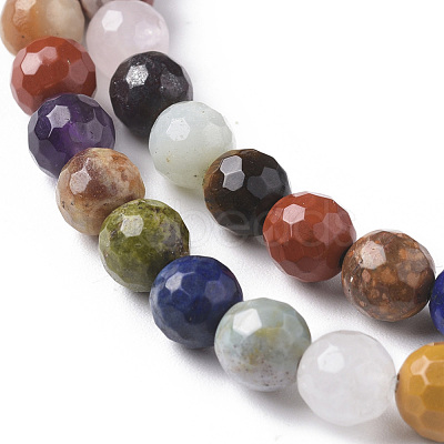 Natural Mixed Gemstone Beads Strands G-F668-28-6mm-1