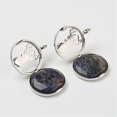 Natural Sodalite Pendants G-G910-J13-1