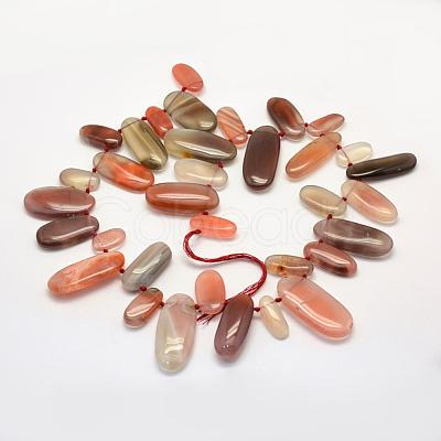 Natural Agate Beads Strands G-G695-13-1