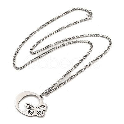 201 Stainless Steel Necklaces NJEW-Q336-01O-P-1