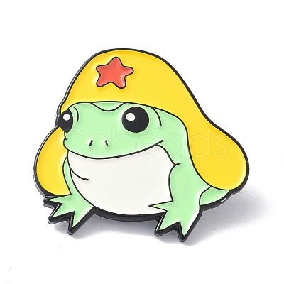 Frog with Star Hat Enamel Pin JEWB-P008-F04-1