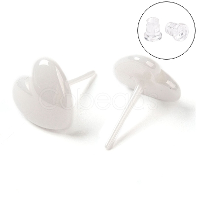 Hypoallergenic Bioceramics Zirconia Ceramic Heart Stud Earrings EJEW-C065-02-1