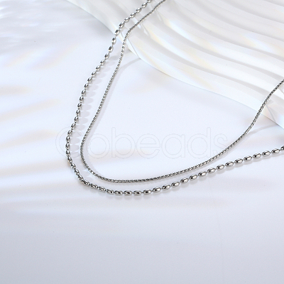 Double Layer Pearl Necklace with Seed Beads SQ0252-2-1