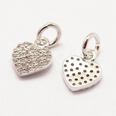 Brass Micro Pave Grade AAA Cubic Zirconia Charms ZIRC-G090-16P-NR-1