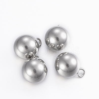 Tarnish Resistant 304 Stainless Steel Sphere Charms STAS-H394-12P-1