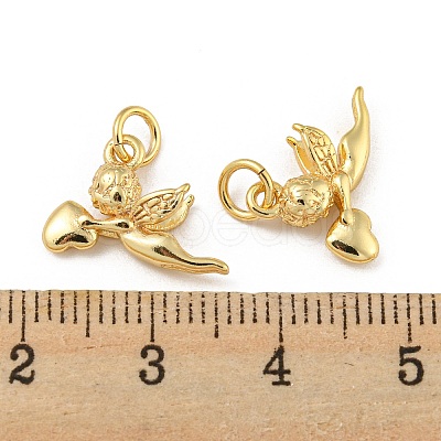 Rack Plating Brass Micro Pave Cubic Zirconia Charms KK-E093-02G-1