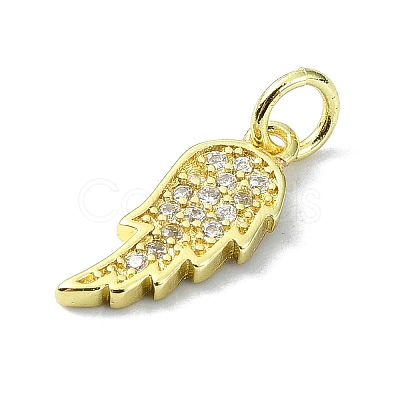 Brass Micro Pave Clear Cubic Zirconia Charms KK-H475-53G-02-1