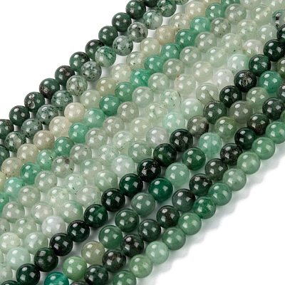 Natural Green Aventurine Beads Strands G-E380-02-6mm-1