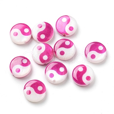 Printed Natural Freshwater Shell Beads SHEL-R129-07A-04-1