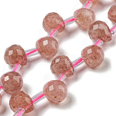 Synthetic Strawberry Quartz Beads Strands G-H297-B16-02-1