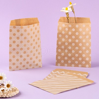 100Pcs 4 Patterns Eco-Friendly Kraft Paper Bags CARB-LS0001-02A-1