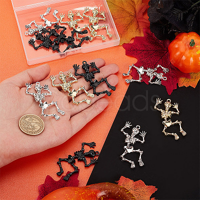 Olycraft 12Pcs 3 Colors Halloween Alloy Pendants FIND-OC0002-58-1