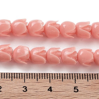 Synthetic Coral Flower Rose Beads Strands CORA-U001-01A-02-1