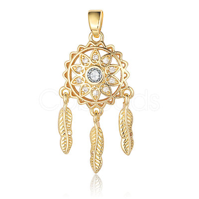 Brass Micro Pave Cubic Zirconia Pendants ZIRC-OY001-50G-1