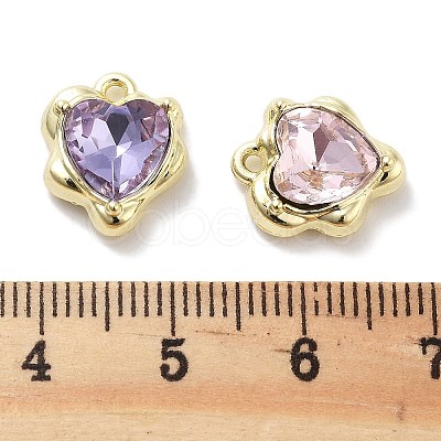 Rack Plating Alloy Rhinestone Charms PALLOY-F311-23G-1