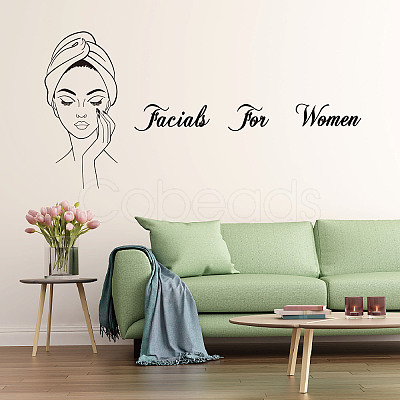 Rectangle with Word PVC Wall Stickers DIY-WH0228-119-1