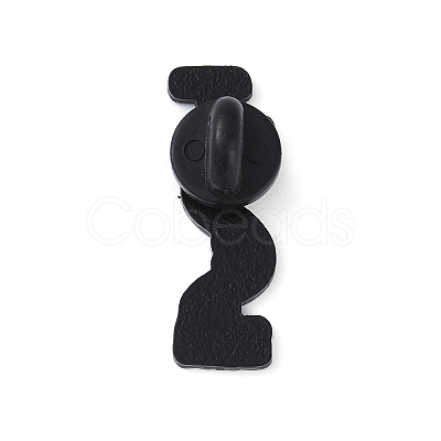 Bioscience Theme Black Zinc Alloy Brooches JEWB-C031-01B-EB-1