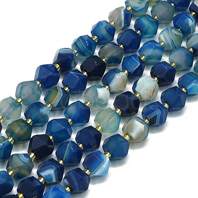 Natural Banded Agate Beads Strand G-I376-A42-01-1