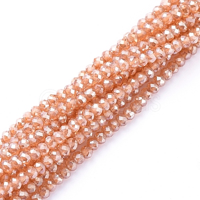 Electroplate Glass Beads Strands EGLA-F149-PL-02-1