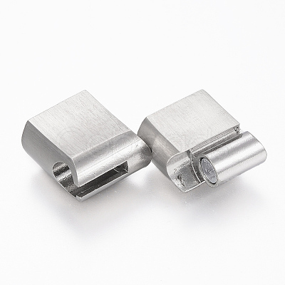 Tarnish Resistant 304 Stainless Steel Magnetic Clasps with Glue-in Ends STAS-F131-05P-1