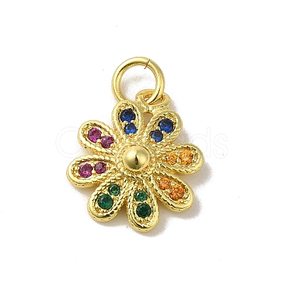 Real 18K Gold Plated Brass Pave Cubic Zirconia Pendants KK-M283-09F-02-1