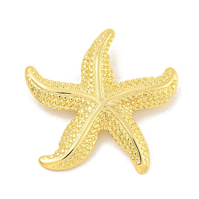 Rack Plating Starfish Brass Pendants KK-K341-65G-1