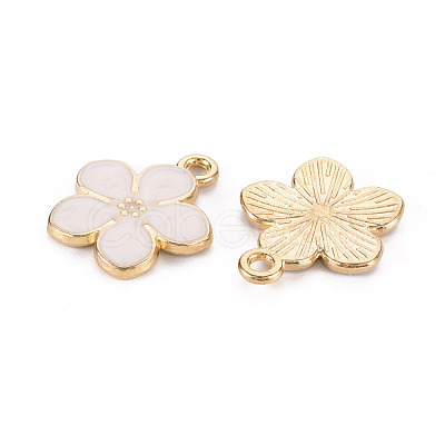 Light Gold Plated Alloy Enamel Pendants X-ENAM-R136-17F-1