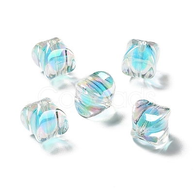 Two Tone UV Plating Rainbow Iridescent Acrylic Beads TACR-D010-04E-1