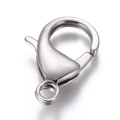 Tarnish Resistant 304 Stainless Steel Lobster Claw Clasps STAS-AB27-1