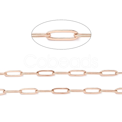 Ion Plating(IP) 304 Stainless Steel Paperclip Chains CHS-O010-03RG-1